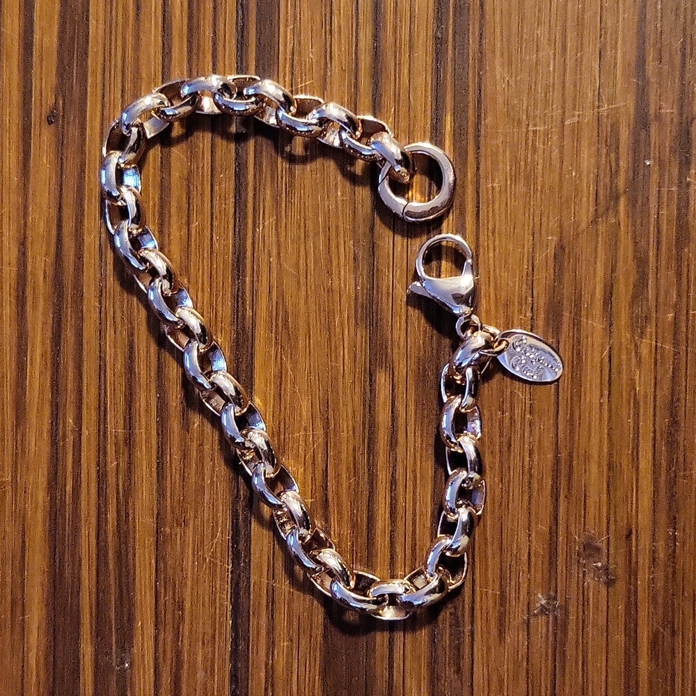 Origami Owl pink gold charm bracelet